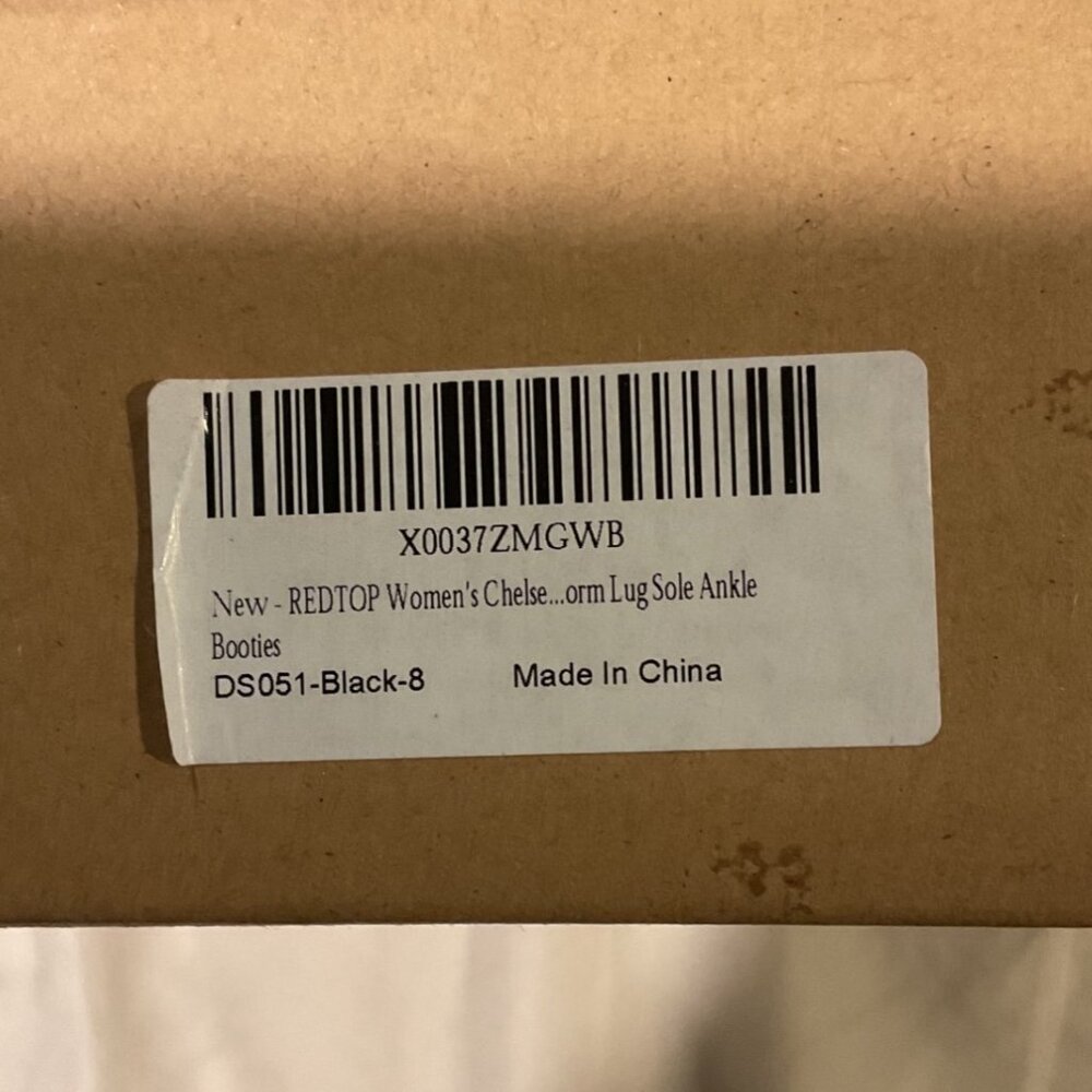 NWT Red Top Womens Black Leather Chelsea Boots lug sole ankle Chunky Size 8 NEW - Picture 10 of 11
